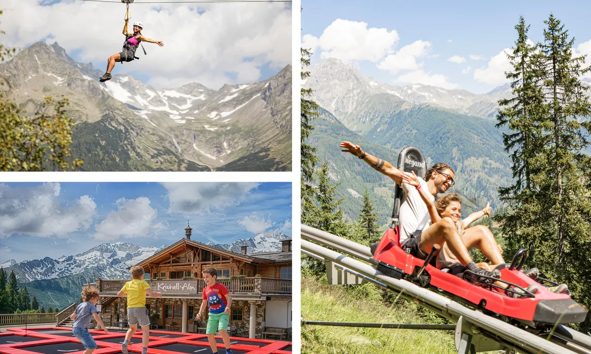 Summer activities at Klausberg: Skyglider zipline, trampoline and Klausberg Alpine Coaster